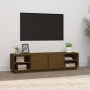 Mueble de TV madera maciza de pino marrón miel 156x40x40 cm de vidaXL, Muebles TV - Ref: Foro24-814457, Precio: 105,81 €
