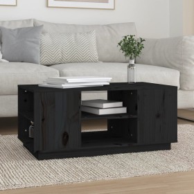 Couchtisch aus massivem schwarzem Kiefernholz, 90 x 49 x 40,5 cm von vidaXL, Couchtisch - Ref: Foro24-814403, Preis: 73,82 €,...