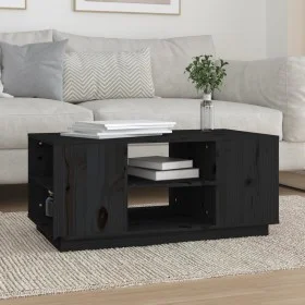 Couchtisch aus massivem schwarzem Kiefernholz, 90 x 49 x 40,5 cm von vidaXL, Couchtisch - Ref: Foro24-814403, Preis: 73,82 €,...