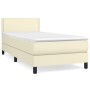 Cama box spring con colchón cuero sintético crema 100x200 cm