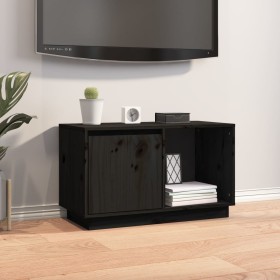 Massiver TV-Schrank aus schwarzem Kiefernholz, 74 x 35 x 44 cm von vidaXL, TV-Möbel - Ref: Foro24-814338, Preis: 46,14 €, Rab...