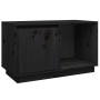 Massiver TV-Schrank aus schwarzem Kiefernholz, 74 x 35 x 44 cm von vidaXL, TV-Möbel - Ref: Foro24-814338, Preis: 46,14 €, Rab...