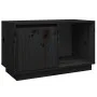 Massiver TV-Schrank aus schwarzem Kiefernholz, 74 x 35 x 44 cm von vidaXL, TV-Möbel - Ref: Foro24-814338, Preis: 45,65 €, Rab...