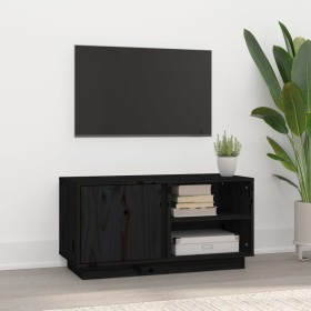 TV-Schrank aus massivem schwarzem Kiefernholz 80x35x40,5 cm von vidaXL, TV-Möbel - Ref: Foro24-814468, Preis: 74,98 €, Rabatt: %