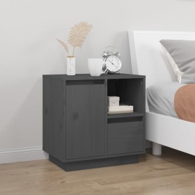 Solid gray pine wood bedside table 50x34x50 cm by vidaXL, Nightstands - Ref: Foro24-814483, Price: 71,47 €, Discount: %