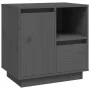 Nachttisch aus massivem grauem Kiefernholz, 50 x 34 x 50 cm von vidaXL, Nachttische - Ref: Foro24-814483, Preis: 70,58 €, Rab...