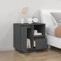 Nachttisch aus massivem grauem Kiefernholz, 50 x 34 x 50 cm von vidaXL, Nachttische - Ref: Foro24-814483, Preis: 70,58 €, Rab...