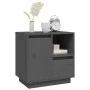 Nachttisch aus massivem grauem Kiefernholz, 50 x 34 x 50 cm von vidaXL, Nachttische - Ref: Foro24-814483, Preis: 70,58 €, Rab...