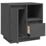 Nachttisch aus massivem grauem Kiefernholz, 50 x 34 x 50 cm von vidaXL, Nachttische - Ref: Foro24-814483, Preis: 70,58 €, Rab...