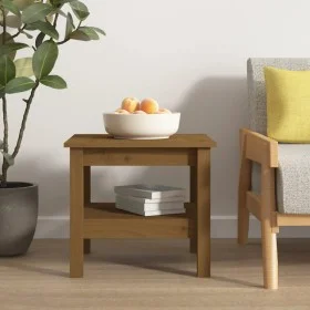 Mesa de centro madera maciza de pino marrón miel 45x45x40 cm de vidaXL, Mesas de centro - Ref: Foro24-814267, Precio: 53,76 €...