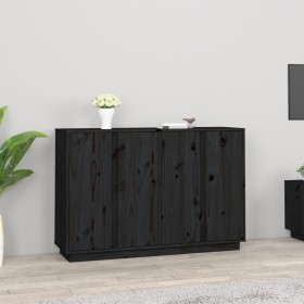 Sideboard aus massivem schwarzem Kiefernholz, 120 x 35 x 80 cm von vidaXL, Sideboards - Ref: Foro24-814498, Preis: 191,88 €, ...