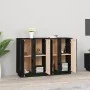 Solid black pine wood sideboard 120x35x80 cm by vidaXL, Sideboards - Ref: Foro24-814498, Price: 183,91 €, Discount: %