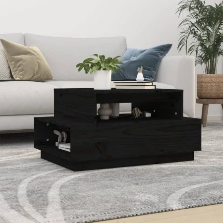 Solid black pine wood coffee table 80x55x40.5 cm by vidaXL, Coffee table - Ref: Foro24-814518, Price: 69,72 €, Discount: %