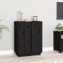 Sideboard aus massivem schwarzem Kiefernholz, 60 x 35 x 80 cm von vidaXL, Sideboards - Ref: Foro24-814493, Preis: 79,01 €, Ra...