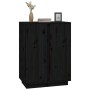 Sideboard aus massivem schwarzem Kiefernholz, 60 x 35 x 80 cm von vidaXL, Sideboards - Ref: Foro24-814493, Preis: 79,01 €, Ra...