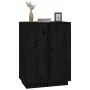 Solid black pine wood sideboard 60x35x80 cm by vidaXL, Sideboards - Ref: Foro24-814493, Price: 78,19 €, Discount: %
