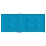 Cojín silla de jardín respaldo alto 6 uds tela azul 120x50x3 cm