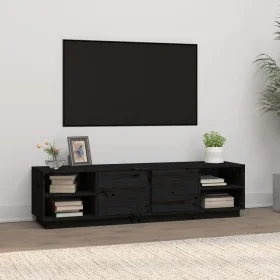 Massiver TV-Schrank aus schwarzem Kiefernholz, 156 x 40 x 40 cm von vidaXL, TV-Möbel - Ref: Foro24-814458, Preis: 174,66 €, R...