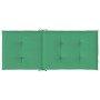 Cojín silla de jardín respaldo alto 6 uds tela verde 120x50x3cm