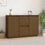 Aparador de madera maciza de pino marrón miel 111x34x75 cm by vidaXL, Sideboards - Ref: Foro24-814312, Price: 124,63 €, Disco...