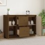 Aparador de madera maciza de pino marrón miel 111x34x75 cm by vidaXL, Sideboards - Ref: Foro24-814312, Price: 124,63 €, Disco...