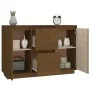 Aparador de madera maciza de pino marrón miel 111x34x75 cm by vidaXL, Sideboards - Ref: Foro24-814312, Price: 123,46 €, Disco...