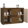 Aparador de madera maciza de pino marrón miel 111x34x75 cm by vidaXL, Sideboards - Ref: Foro24-814312, Price: 124,63 €, Disco...