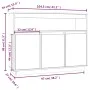 Sideboard aus massivem weißem Kiefernholz, 104,5 x 34 x 80 cm von vidaXL, Sideboards - Ref: Foro24-814390, Preis: 149,41 €, R...