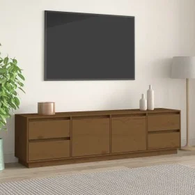 Mueble de TV madera maciza de pino marrón miel 176x37x47,5 cm de vidaXL, Muebles TV - Ref: Foro24-814322, Precio: 237,10 €, D...