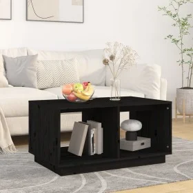Couchtisch Massivholz Kiefer schwarz 80x50x40 cm von vidaXL, Couchtisch - Ref: Foro24-814438, Preis: 56,05 €, Rabatt: %