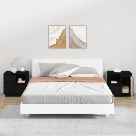 Nachttische 2 Stück aus massivem schwarzem Kiefernholz 50x34x50 cm von vidaXL, Nachttische - Ref: Foro24-814488, Preis: 105,3...