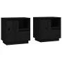 Mesitas de noche 2 uds madera maciza de pino negro 50x34x50 cm de vidaXL, Mesitas de noche - Ref: Foro24-814488, Precio: 93,8...