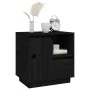 Mesitas de noche 2 uds madera maciza de pino negro 50x34x50 cm de vidaXL, Mesitas de noche - Ref: Foro24-814488, Precio: 93,8...