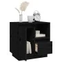 Mesitas de noche 2 uds madera maciza de pino negro 50x34x50 cm de vidaXL, Mesitas de noche - Ref: Foro24-814488, Precio: 93,8...