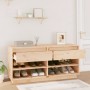 Solid pine wood shoe cabinet 110x34x52 cm by vidaXL, Shoe racks and shoe organizers - Ref: Foro24-814444, Price: 87,92 €, Dis...