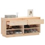 Solid pine wood shoe cabinet 110x34x52 cm by vidaXL, Shoe racks and shoe organizers - Ref: Foro24-814444, Price: 87,92 €, Dis...