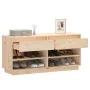 Solid pine wood shoe cabinet 110x34x52 cm by vidaXL, Shoe racks and shoe organizers - Ref: Foro24-814444, Price: 86,77 €, Dis...