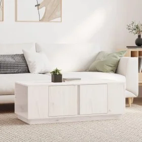 Couchtisch aus massivem weißem Kiefernholz, 110 x 50 x 40 cm von vidaXL, Couchtisch - Ref: Foro24-814430, Preis: 91,58 €, Rab...