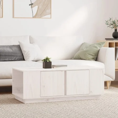 Couchtisch aus massivem weißem Kiefernholz, 110 x 50 x 40 cm von vidaXL, Couchtisch - Ref: Foro24-814430, Preis: 91,58 €, Rab...