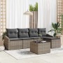 Conjunto de sofá de jardín 6 pcs Gris Poliratán