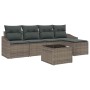 Conjunto de sofá de jardín 6 pcs Gris Poliratán