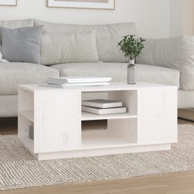 Solid white pine wood coffee table 90x49x40.5 cm by vidaXL, Coffee table - Ref: Foro24-814400, Price: 78,00 €, Discount: %