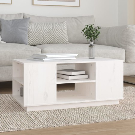 Solid white pine wood coffee table 90x49x40.5 cm by vidaXL, Coffee table - Ref: Foro24-814400, Price: 78,00 €, Discount: %