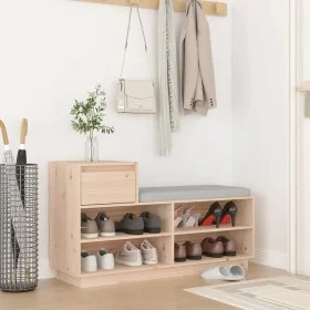 Mueble zapatero de madera maciza de pino 110x34x61 cm by vidaXL, Shoe racks and shoe organizers - Ref: Foro24-814449, Price: ...