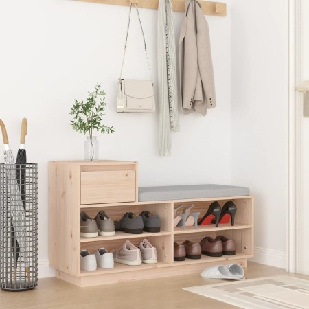 Mueble zapatero de madera maciza de pino 110x34x61 cm by vidaXL, Shoe racks and shoe organizers - Ref: Foro24-814449, Price: ...