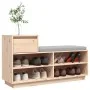 Mueble zapatero de madera maciza de pino 110x34x61 cm by vidaXL, Shoe racks and shoe organizers - Ref: Foro24-814449, Price: ...