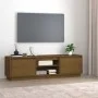 Mueble de TV madera maciza de pino marrón miel 140x35x40 cm de vidaXL, Muebles TV - Ref: Foro24-814317, Precio: 111,51 €, Des...