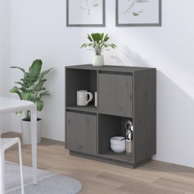 Solid gray pine wood sideboard 74x35x80 cm by vidaXL, Sideboards - Ref: Foro24-814351, Price: 58,78 €, Discount: %