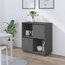 Solid gray pine wood sideboard 74x35x80 cm by vidaXL, Sideboards - Ref: Foro24-814351, Price: 58,78 €, Discount: %
