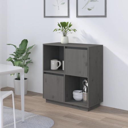 Sideboard aus massivem grauem Kiefernholz, 74 x 35 x 80 cm von vidaXL, Sideboards - Ref: Foro24-814351, Preis: 58,78 €, Rabat...